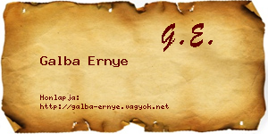 Galba Ernye névjegykártya
